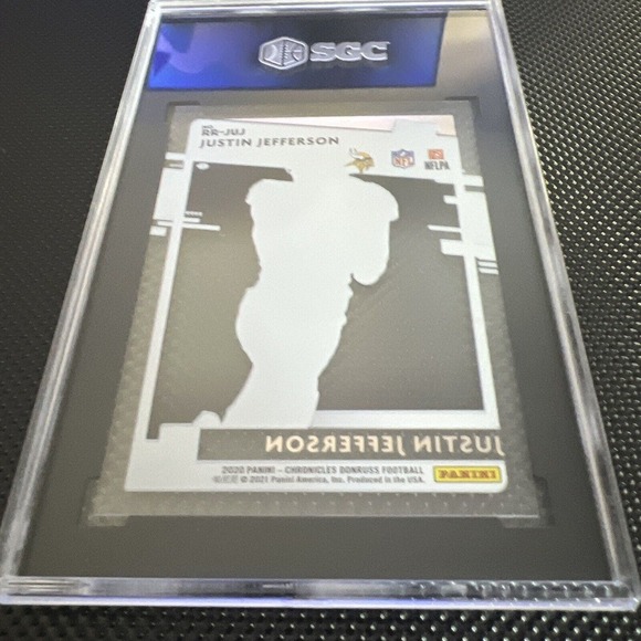 Justin Jefferson 2020 Panini Chronicles Clearly Donruss Rated Rookie SGC 9.5 - Picture 2 of 2
